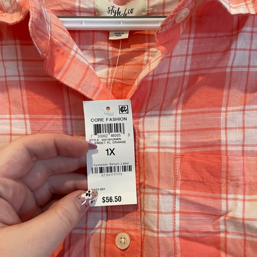 Plaid button up - Picture 3 of 3